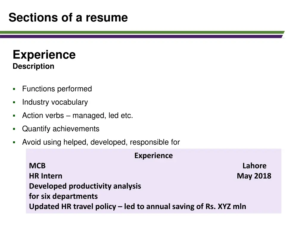 sections of a resume 3