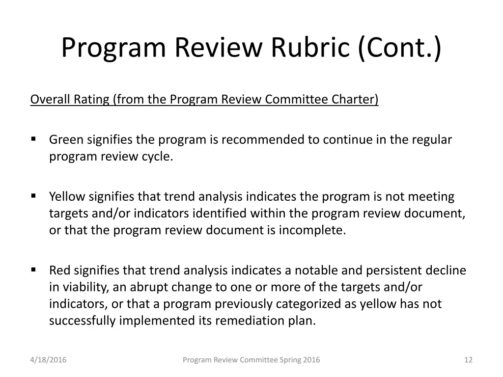 program review rubric cont