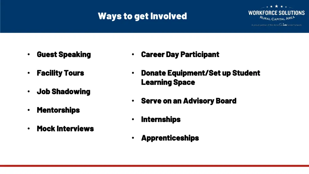 ways to get involved