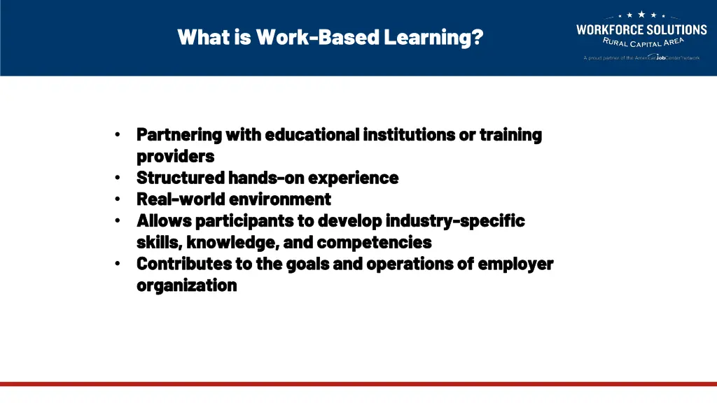 what is work based learning