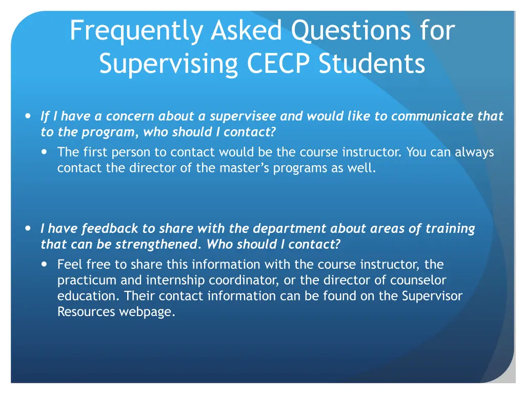 frequently asked questions for supervising cecp 1