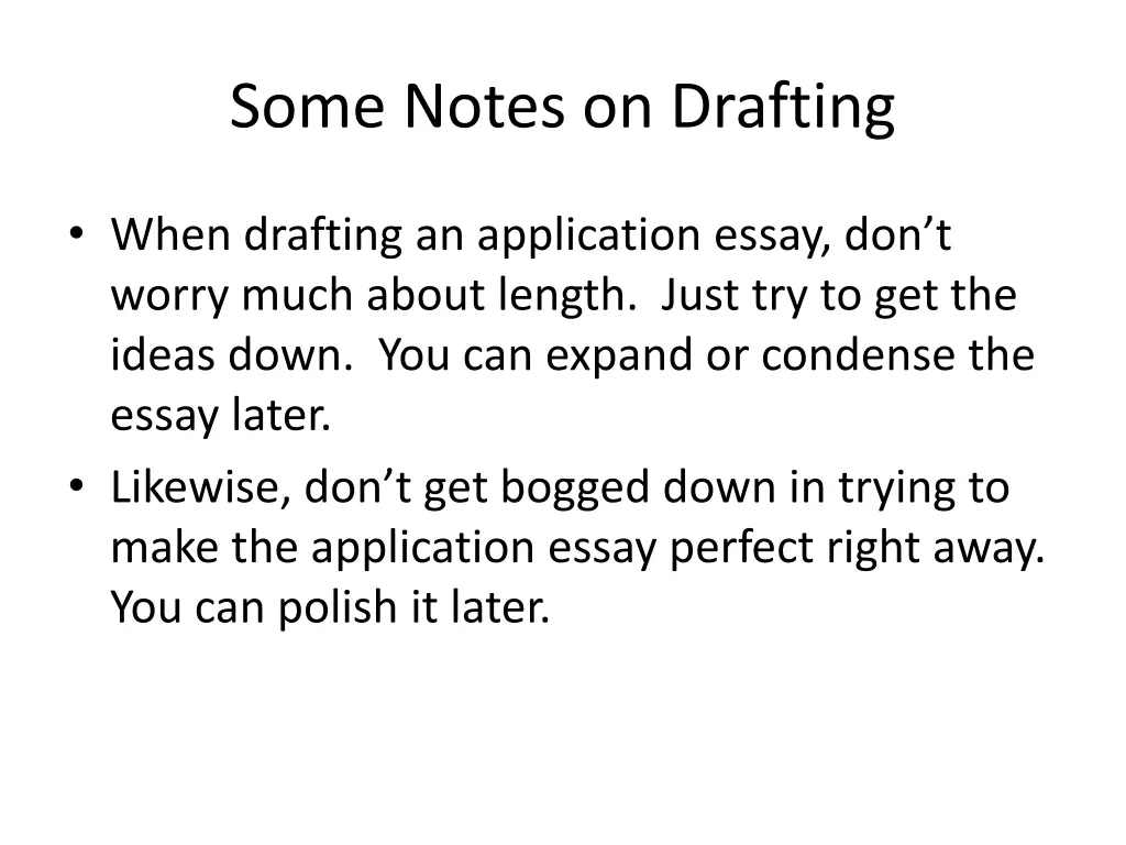 some notes on drafting