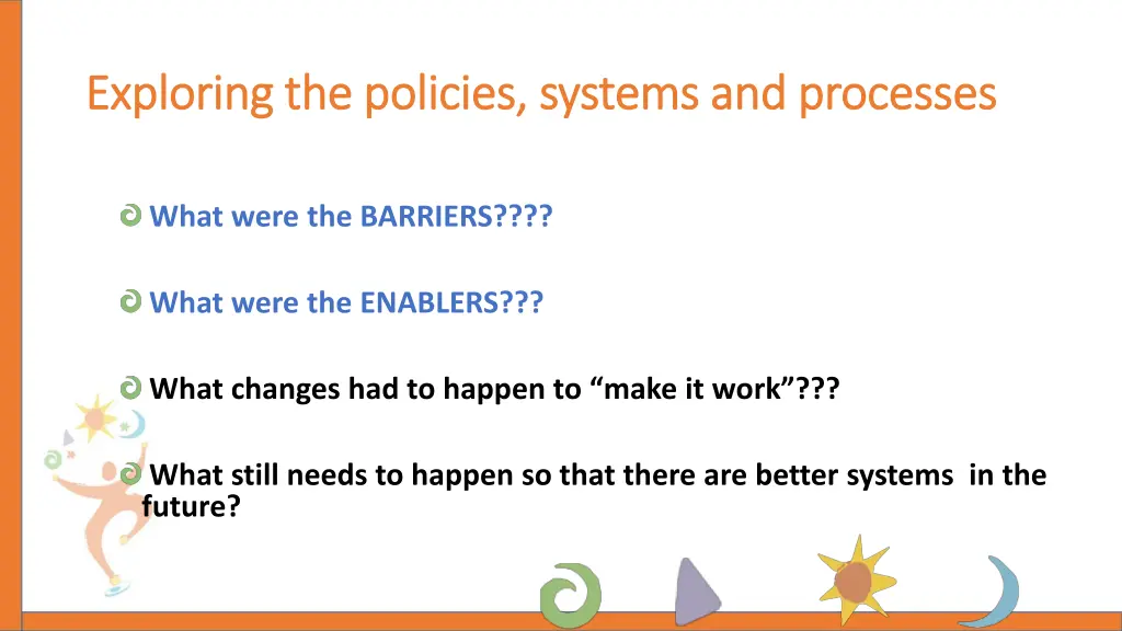exploring the policies systems and processes
