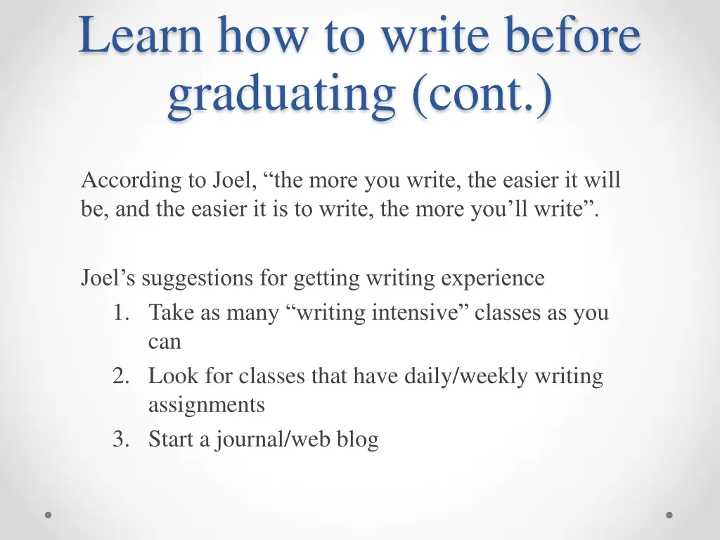 learn how to write before graduating cont 1