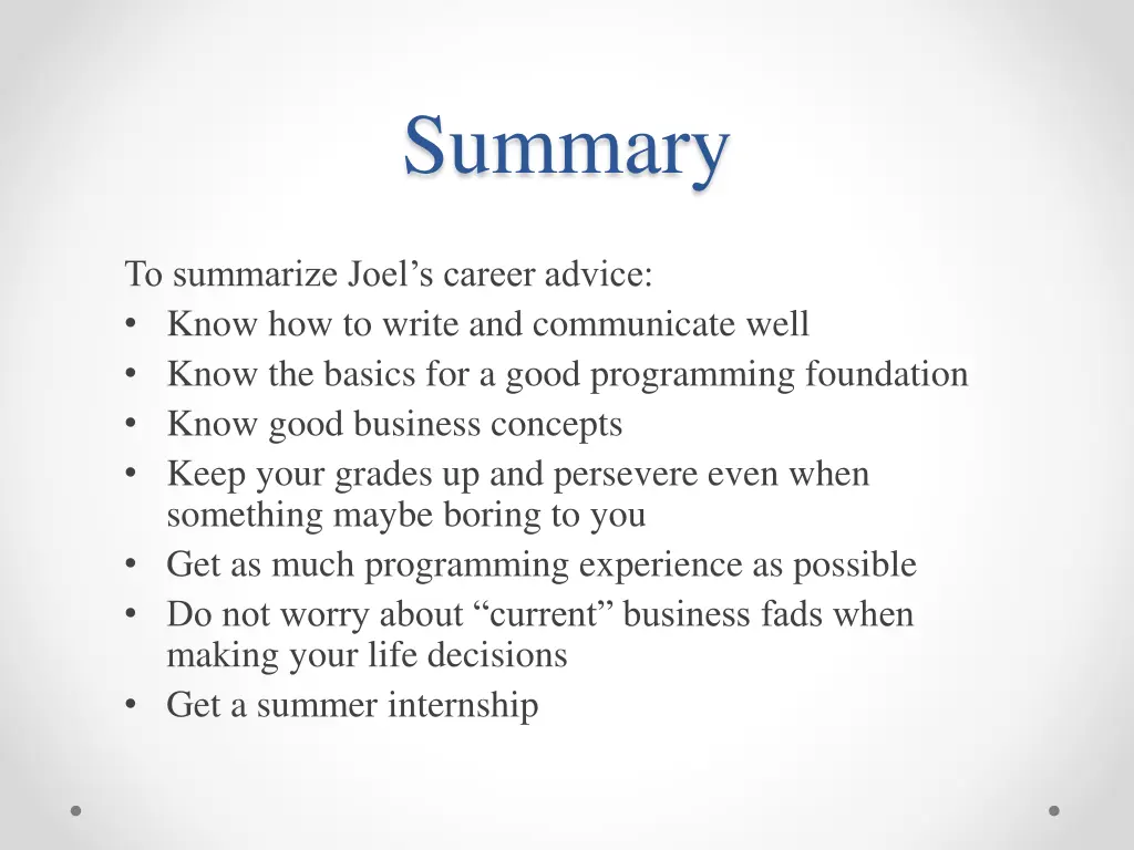 summary