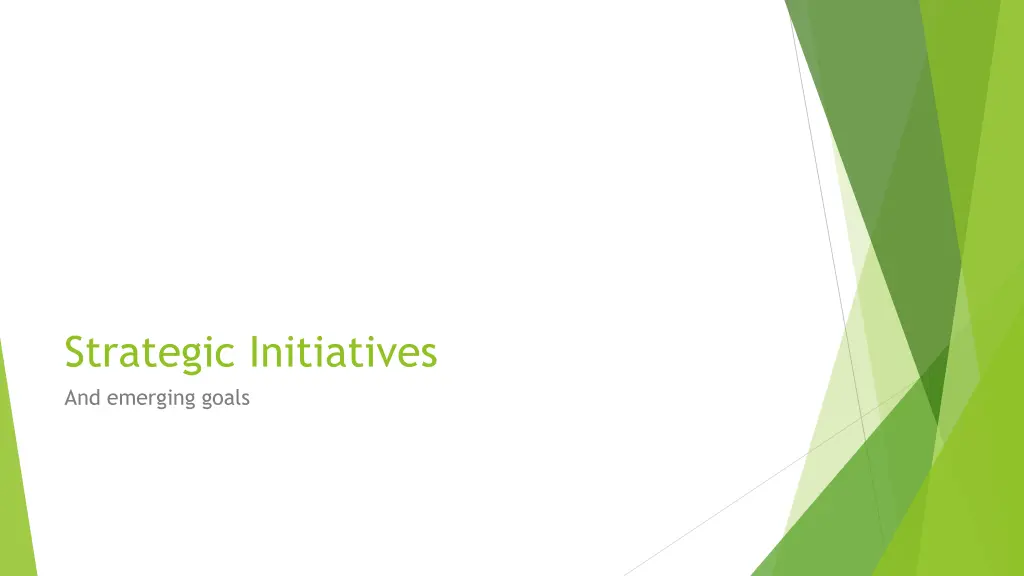 strategic initiatives and emerging goals