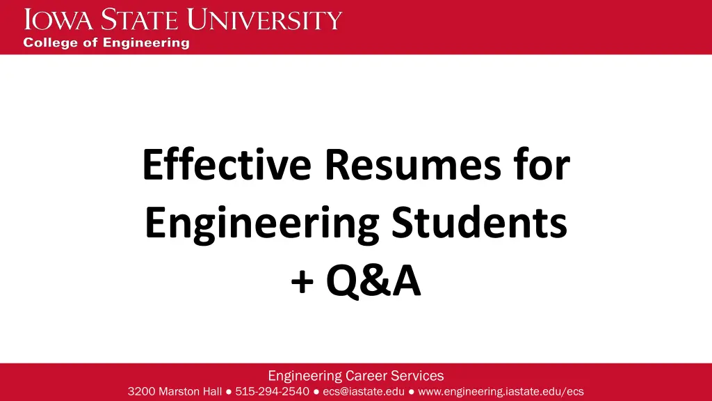 effective resumes for engineering students q a