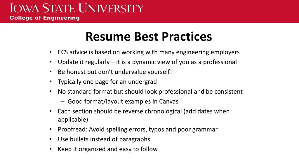 resume best practices