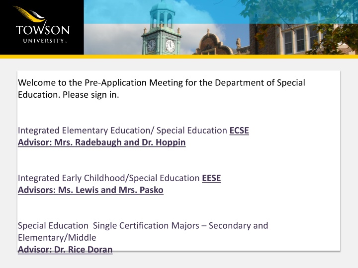 welcome to the pre application meeting