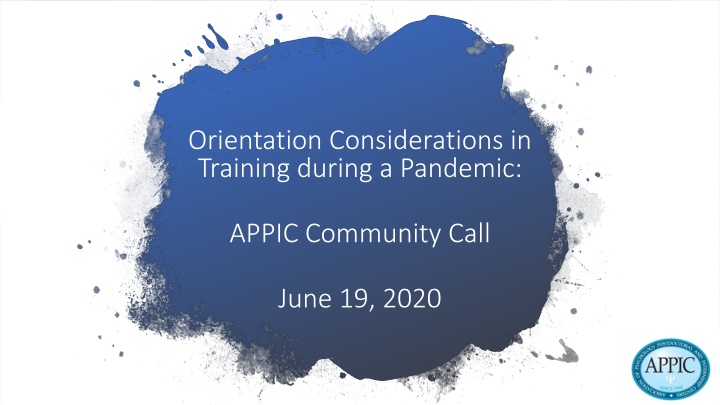 orientation considerations in training during