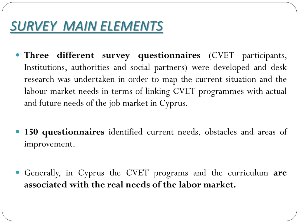 survey main elements