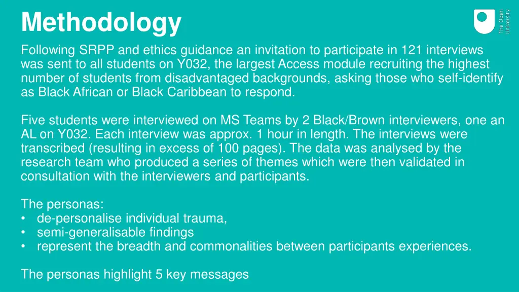 methodology following srpp and ethics guidance