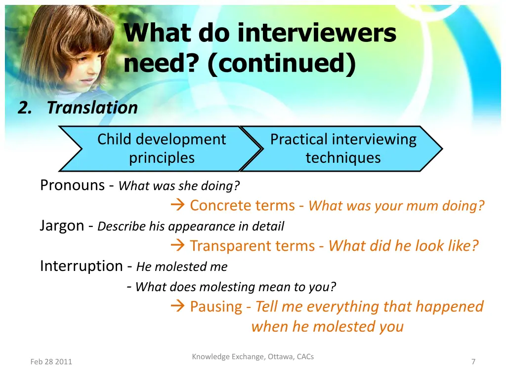 what do interviewers need continued