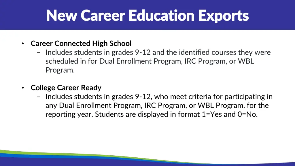 new career education exports new career education