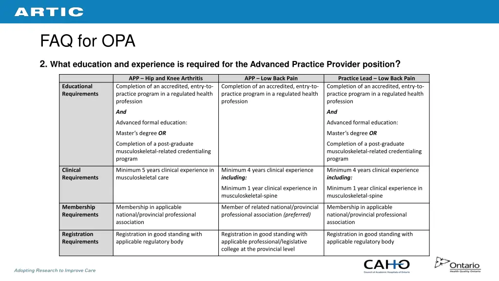 faq for opa 1