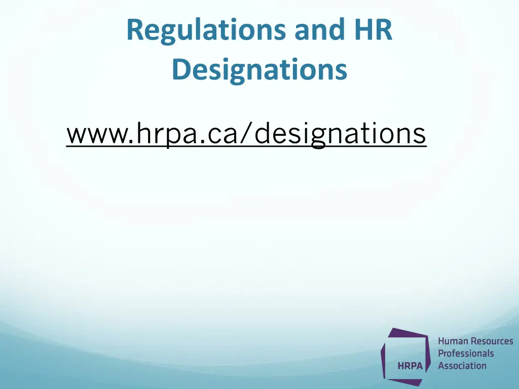 regulations and hr designations