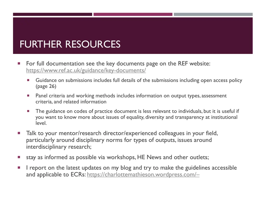 further resources