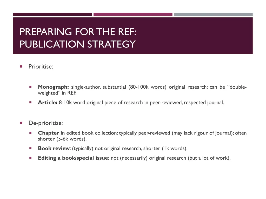 preparing for the ref publication strategy 1