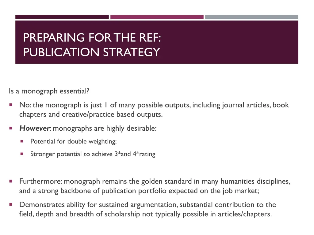 preparing for the ref publication strategy 2