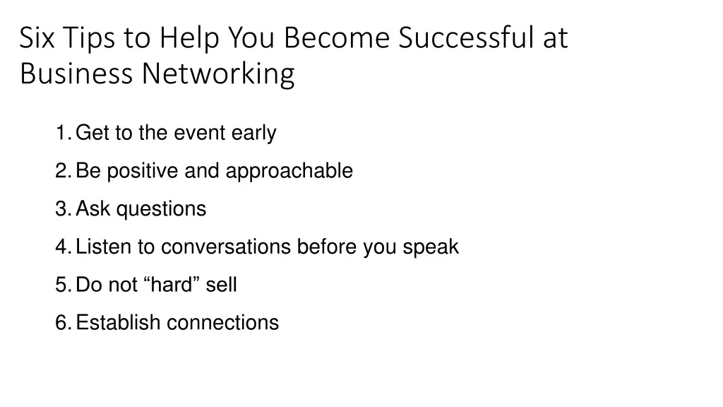 six tips to help you become successful