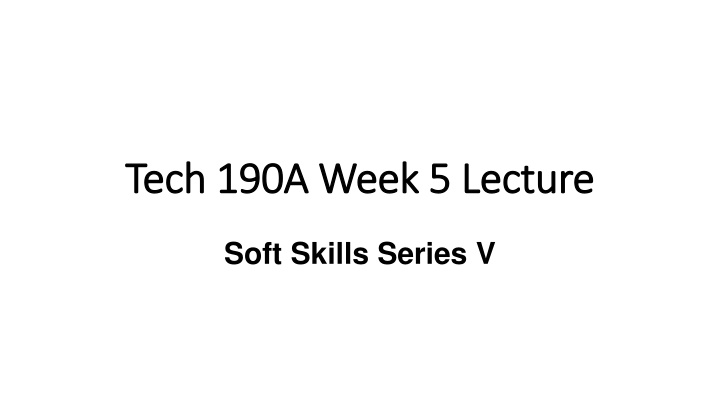 tech 190a week 5 lecture tech 190a week 5 lecture
