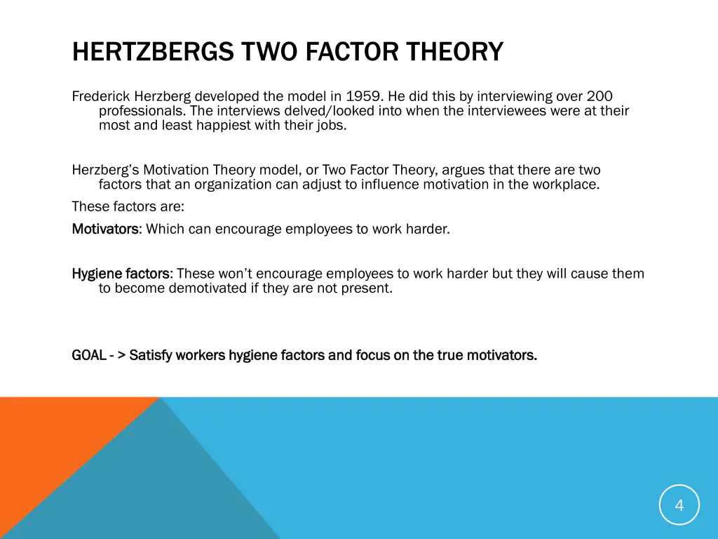 hertzbergs two factor theory