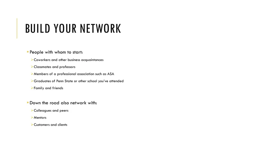 build your network