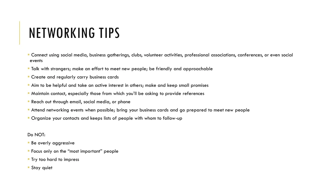 networking tips