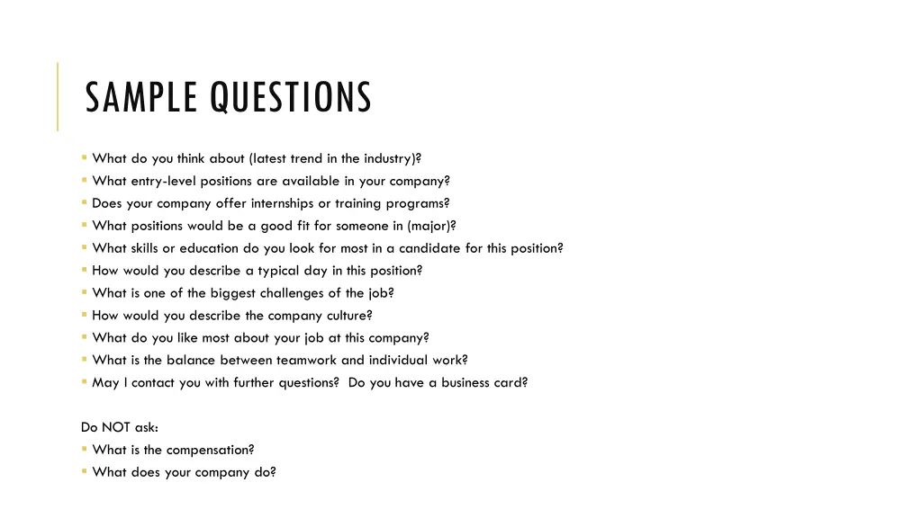 sample questions