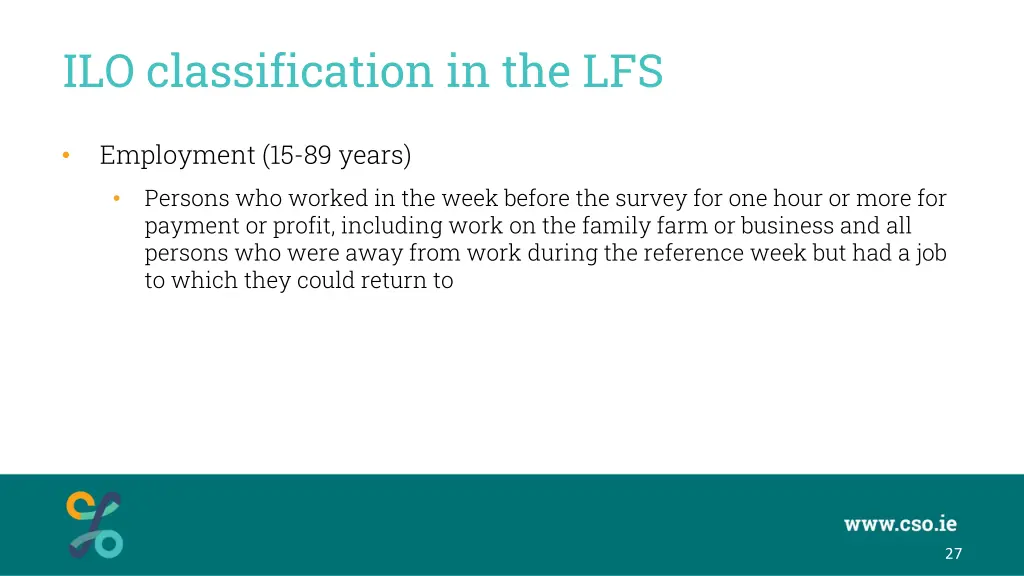 ilo classification in the lfs