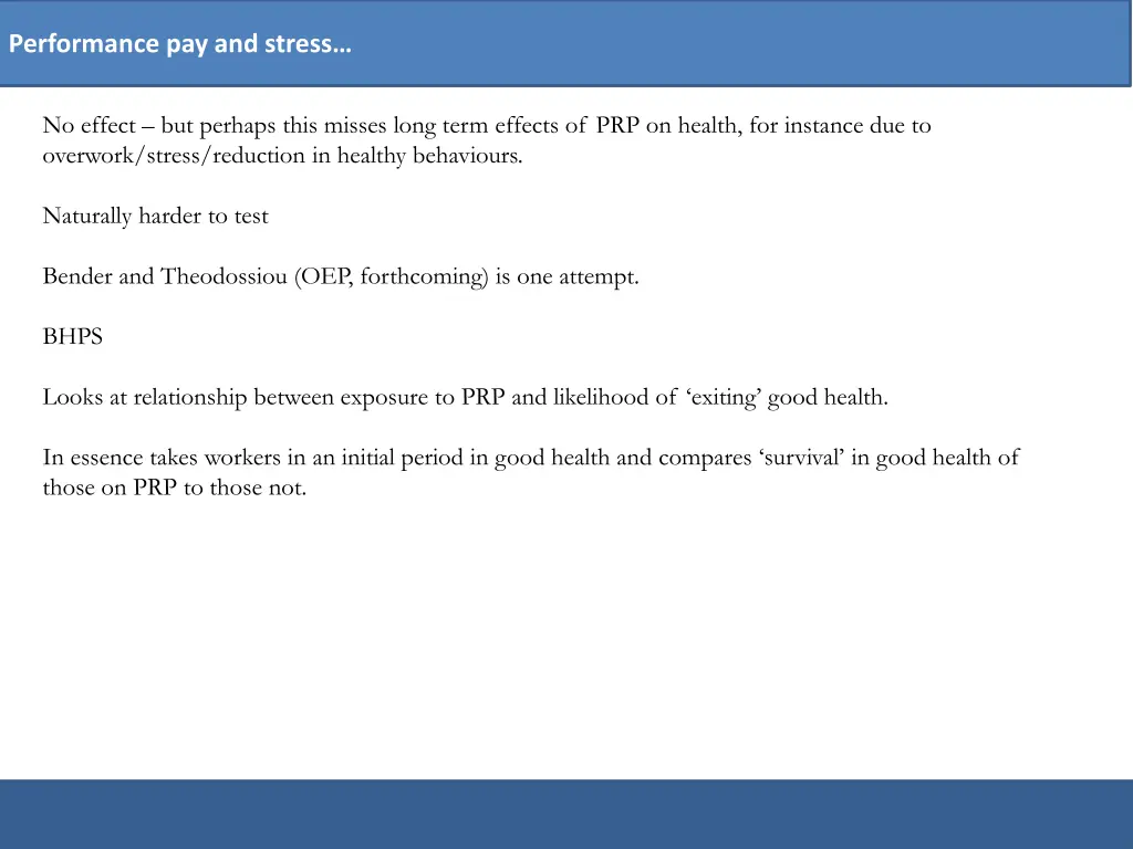 performance pay and stress
