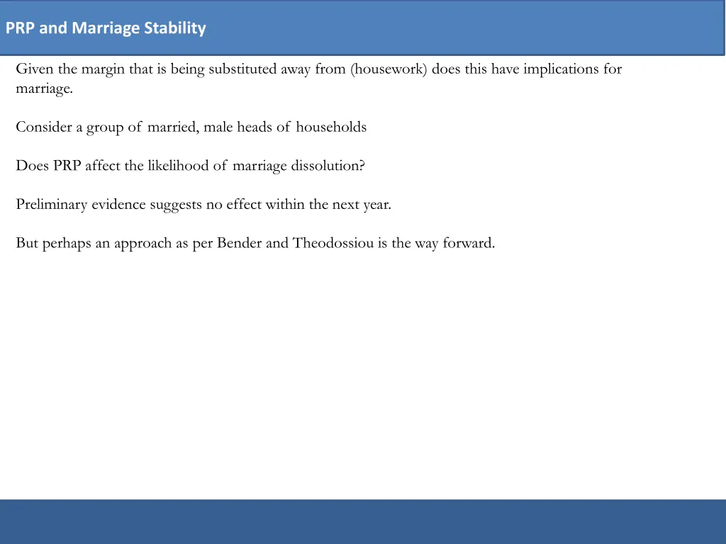 prp and marriage stability