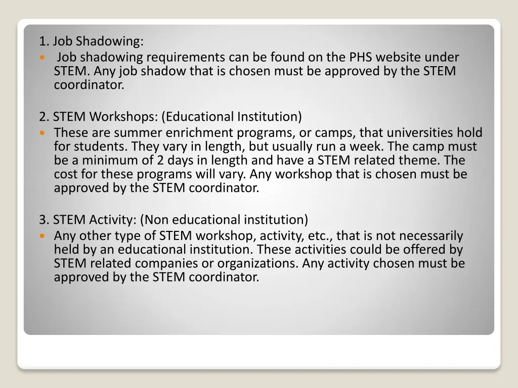 1 job shadowing job shadowing requirements