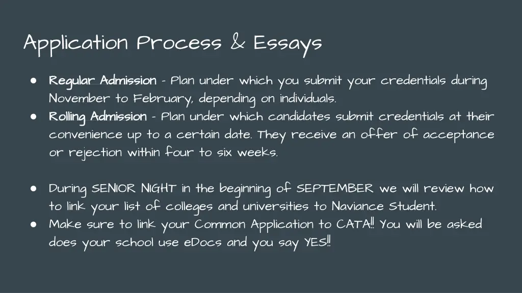application process essays 1