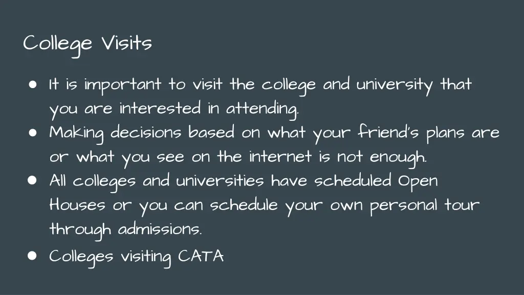 college visits