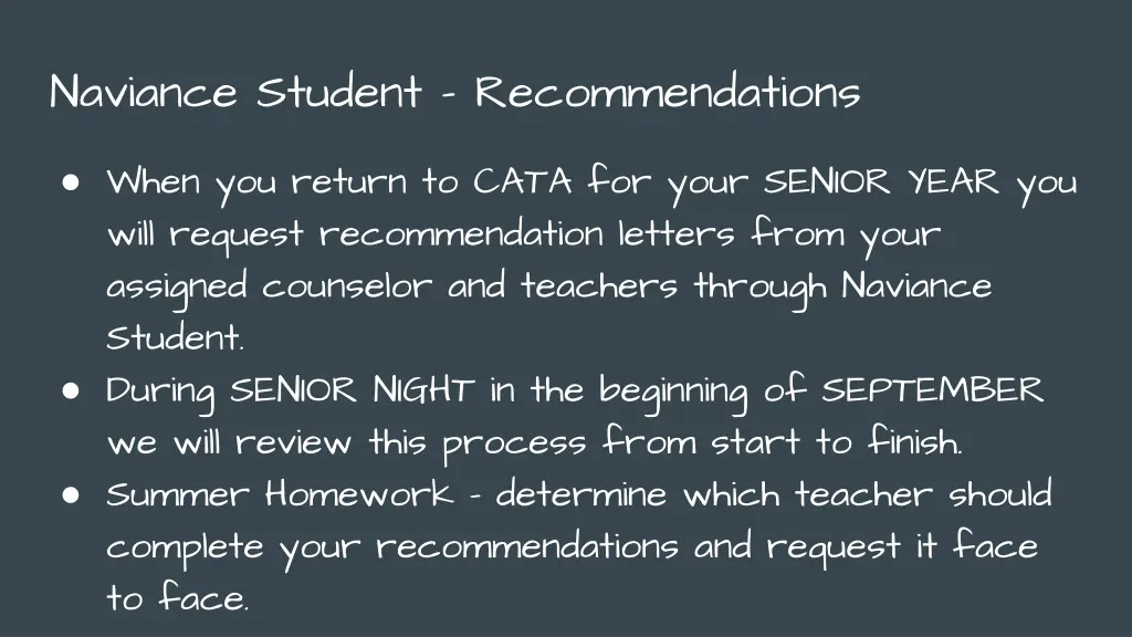 naviance student recommendations