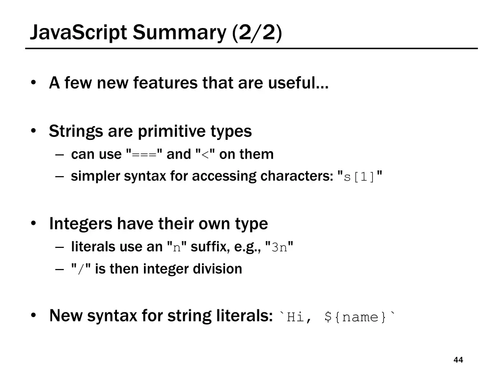 javascript summary 2 2
