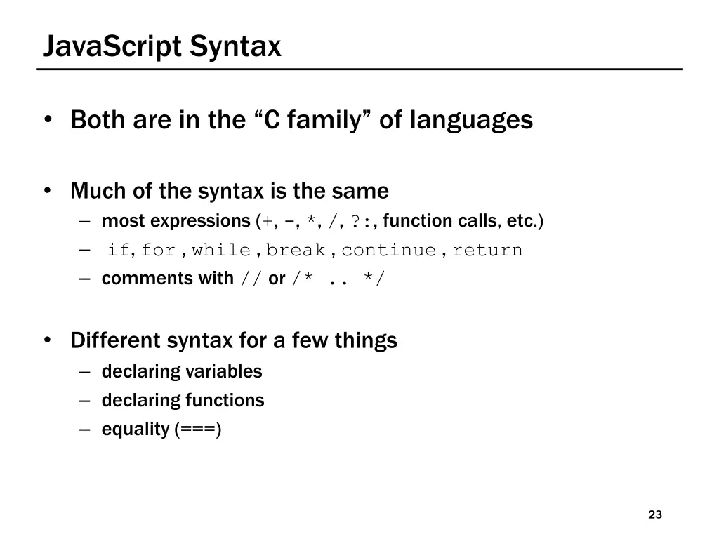 javascript syntax
