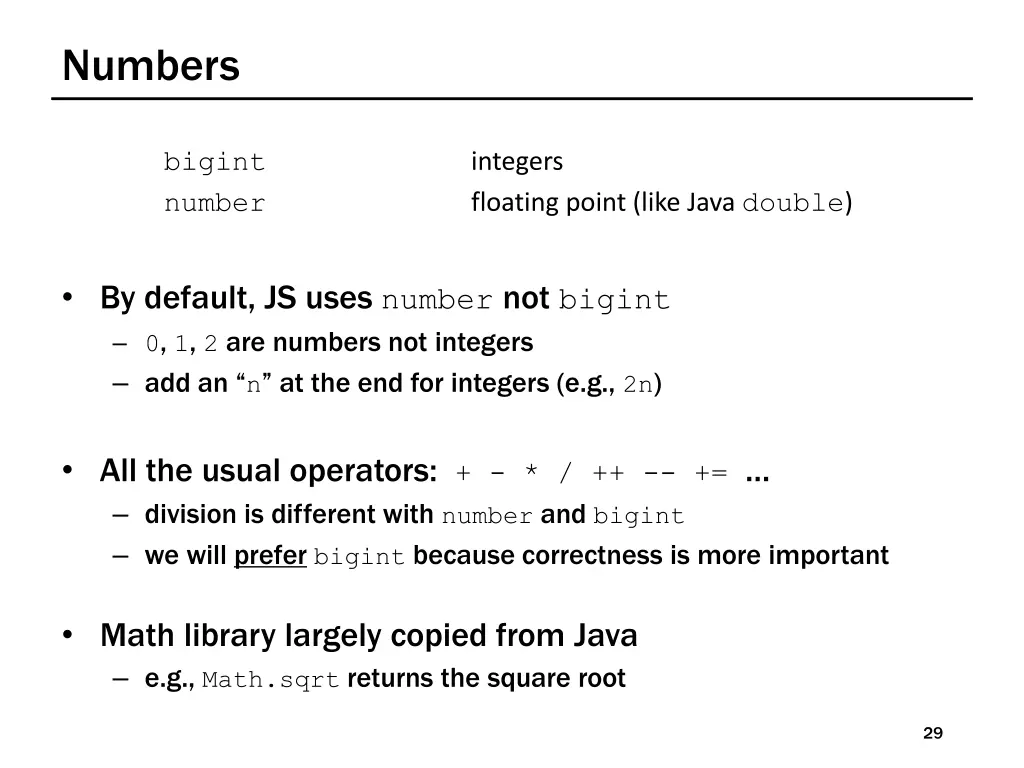 numbers