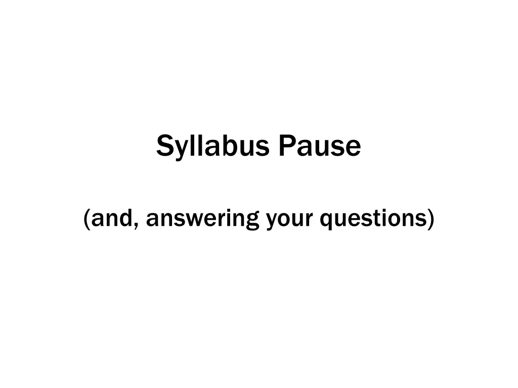 syllabus pause