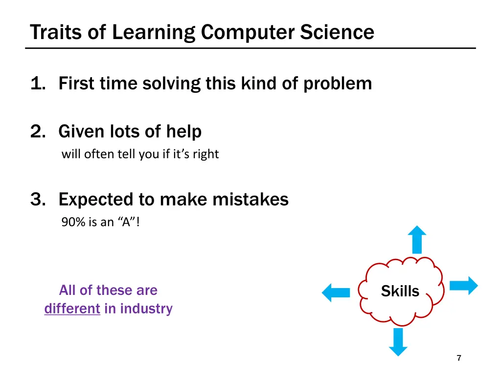 traits of learning computer science