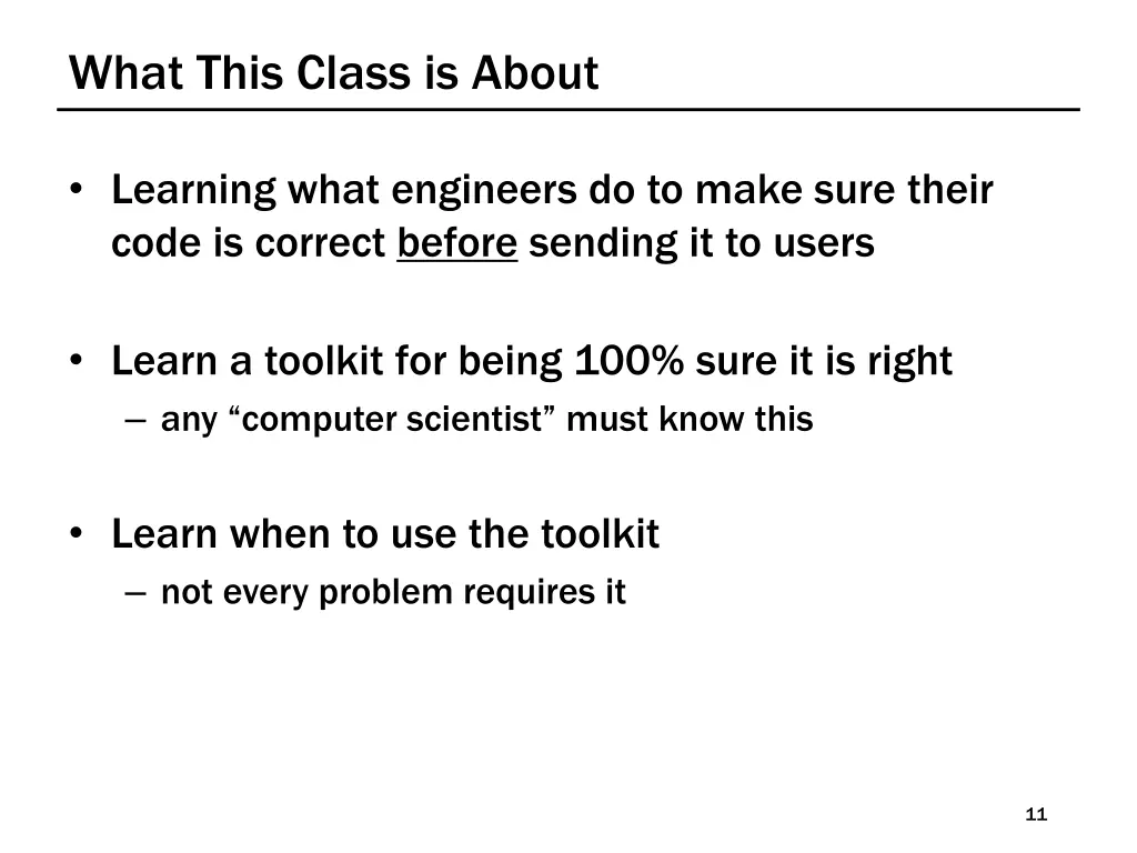 what this class is about