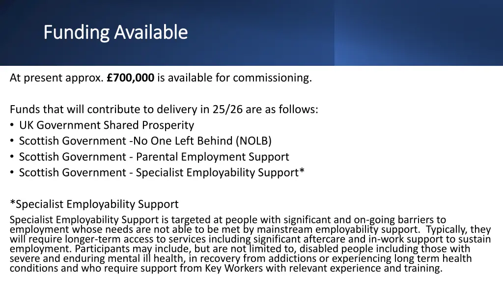 funding available funding available
