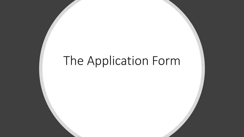 the application form
