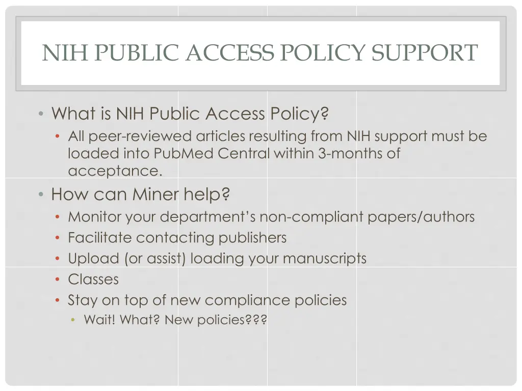 nih public access policy support