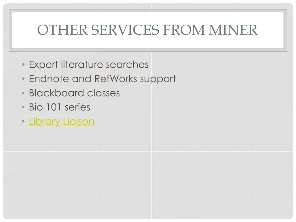 other services from miner