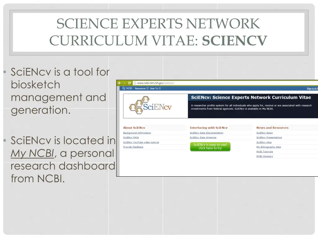 science experts network curriculum vitae sciencv