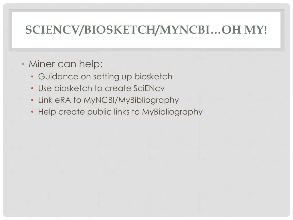 sciencv biosketch myncbi oh my