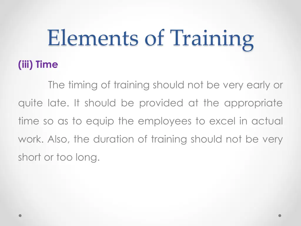 elements of training 3