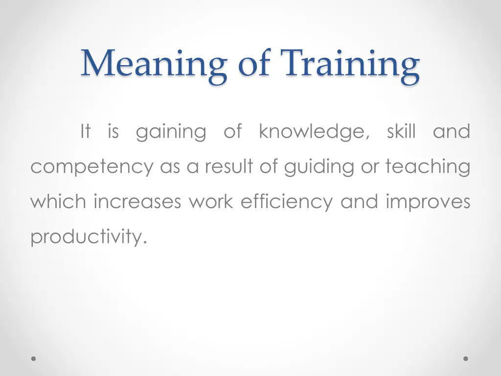 meaning of training